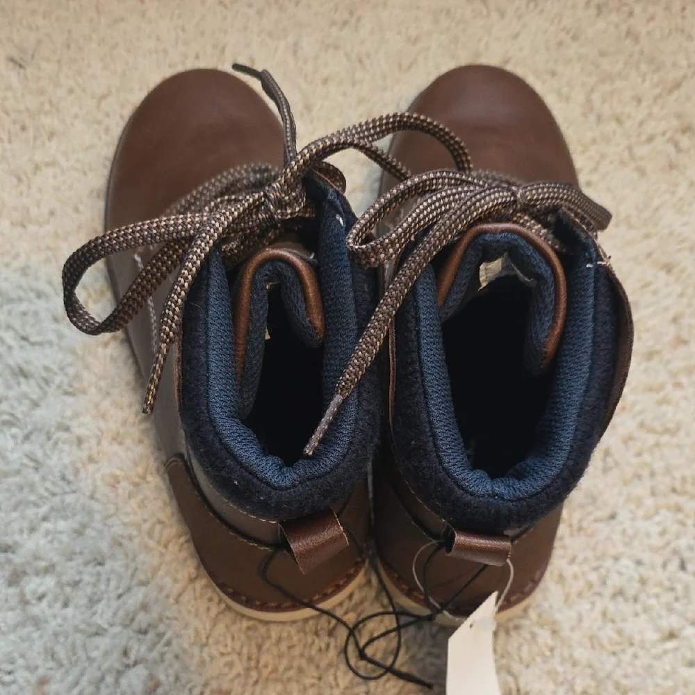Falls Creek Dark Brown Boys Lace-Up Boots Size 5